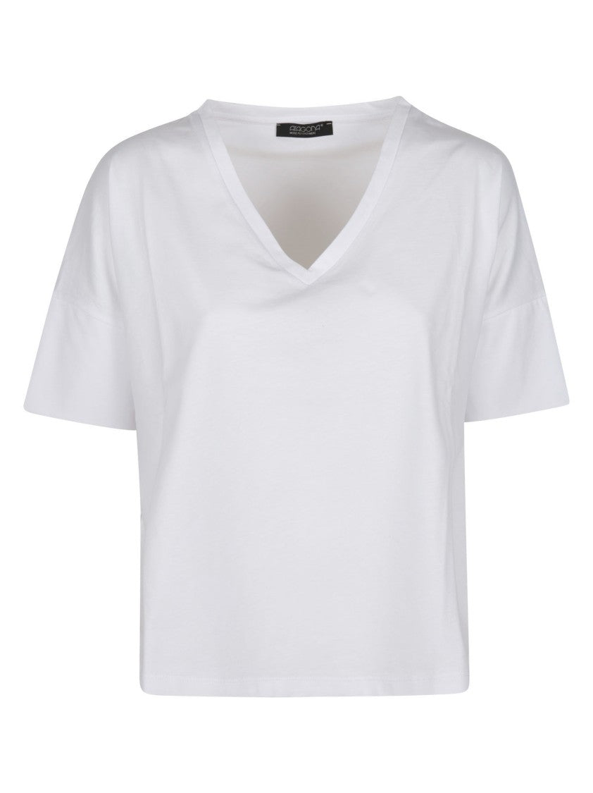 Aragona Cropped Relaxed V Neck T-Shirt