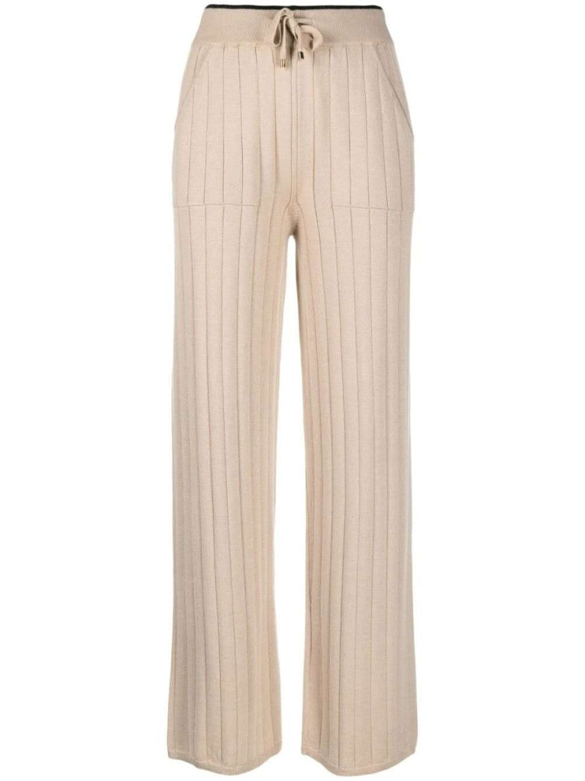 Lorena Antoniazzi Straight-Leg Ribbed-Knit Trousers