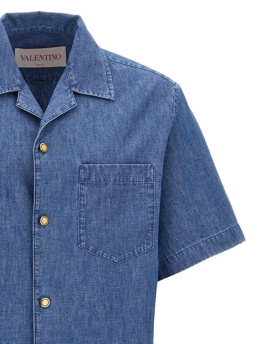 Valentino Garavani Oversized Denim Shirt With Button Closure