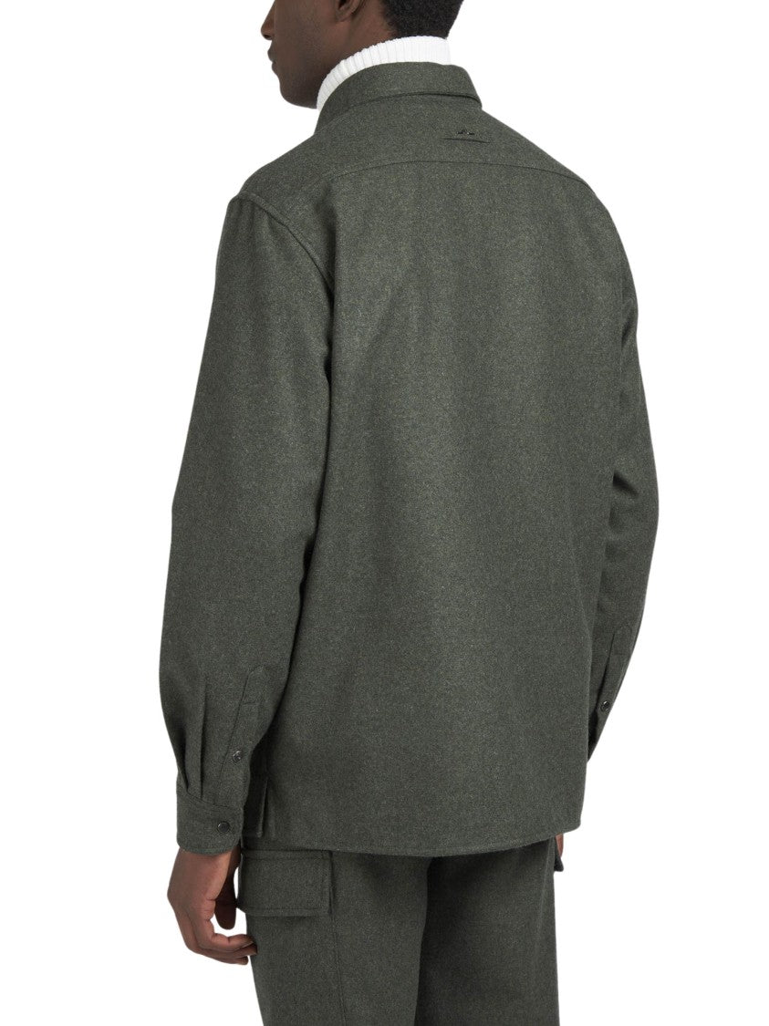 Paul & Shark Boxy Silhouette Wool Blend Jacket With Classic Collar And Flap Pockets
