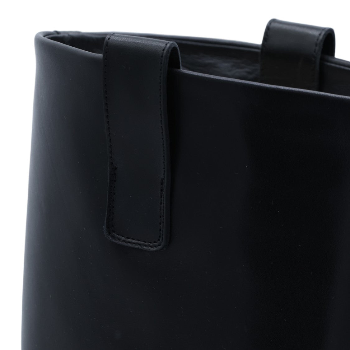Aeydē Tall Black Boots With Smooth Finish And Low Block Heel