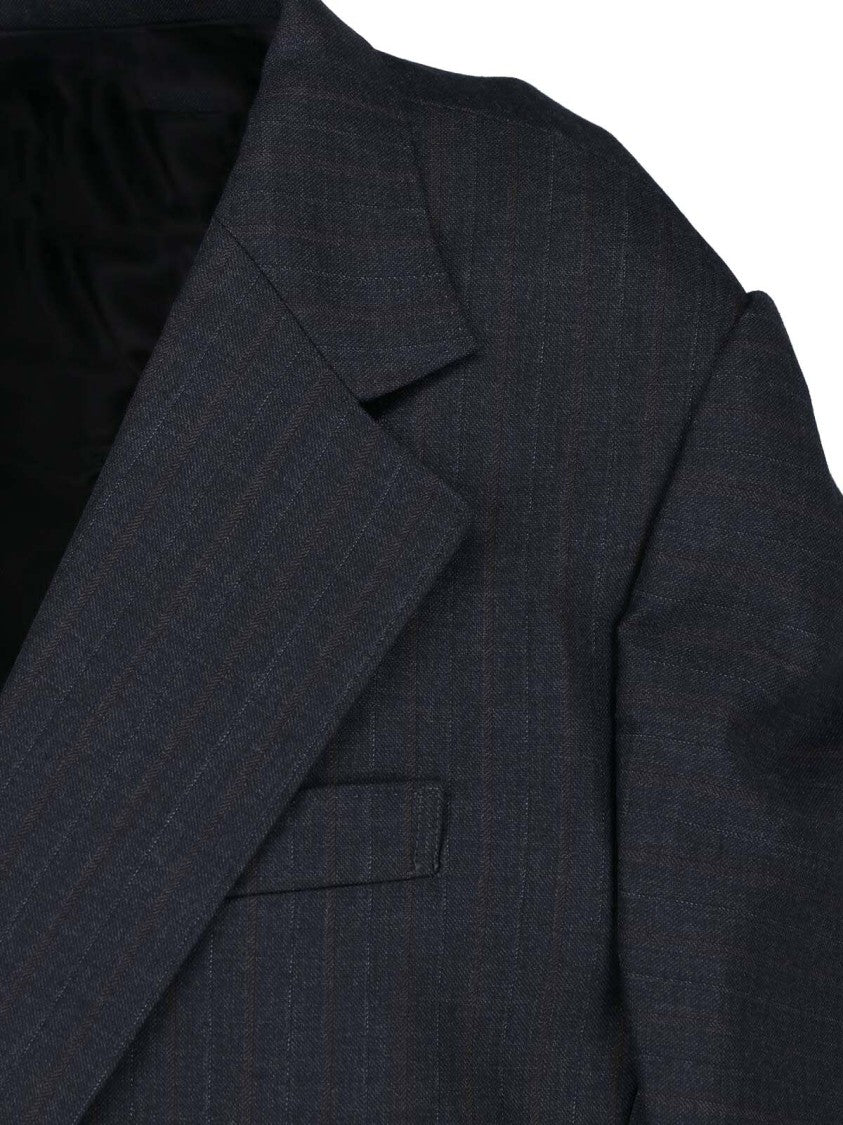 Junya Watanabe Dark Grey Wool Blazer With Classic Notch Lapel