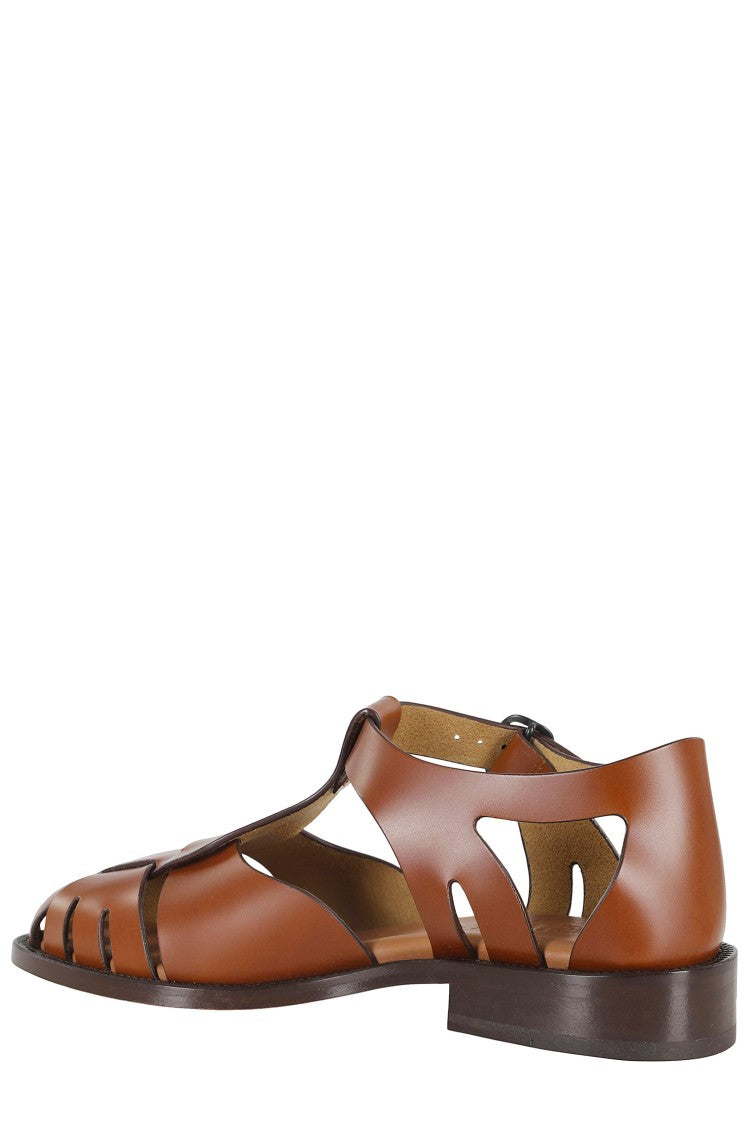 Hereu Light Brown Leather Fishing Shoes With Adjustable Strap