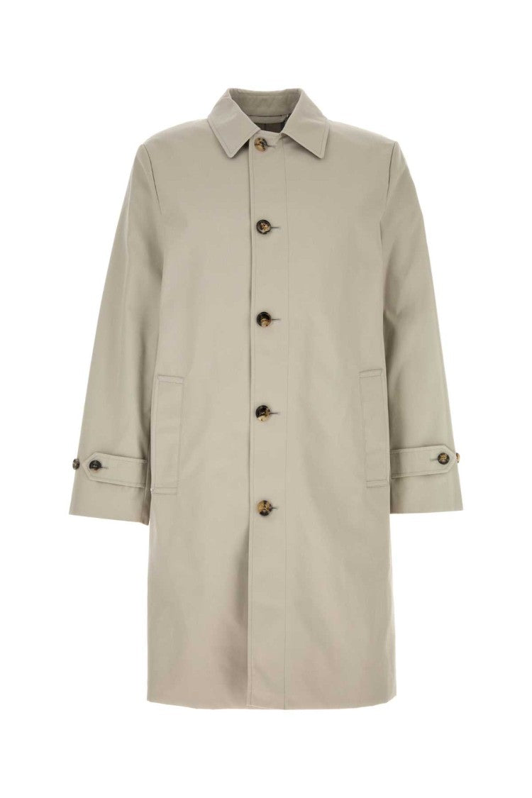 Burberry Dove Grey Polyester Blend Trench Coat