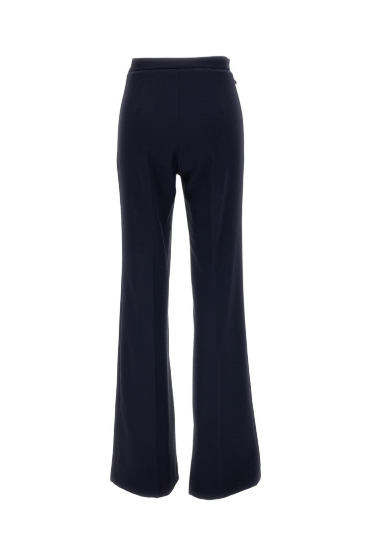 Elisabetta Franchi Blue Crepe Stretch Flared Pants