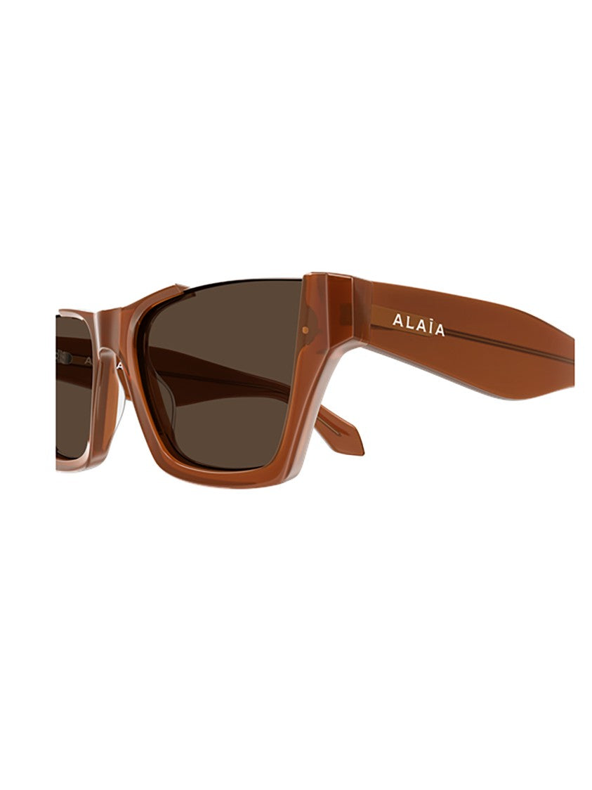 Alaïa Brown Aa0081s Bold Rectangular Sunglasses