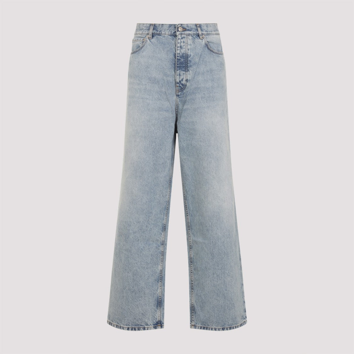 Balenciaga Relaxed Wide-Leg Denim Trousers With Vintage Light Wash