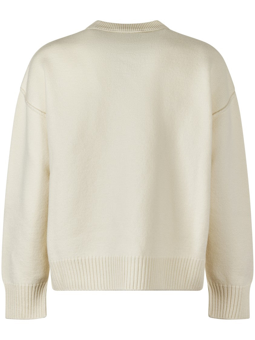 Ami Felted Knit Sweater With Heart