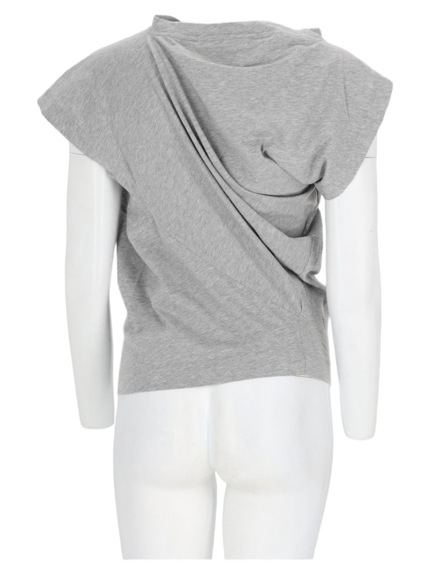 Vivienne Westwood Grey Embroidered Emblem Short-Sleeve Cotton Top