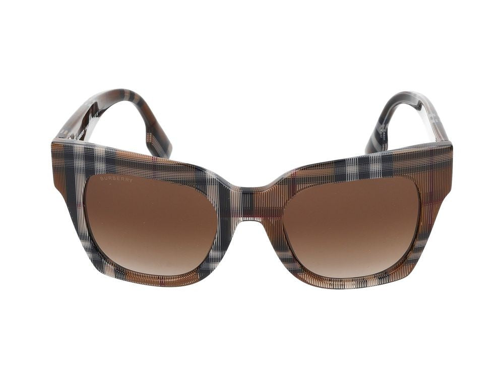 Burberry Oversized Square Checkered Sunglasses