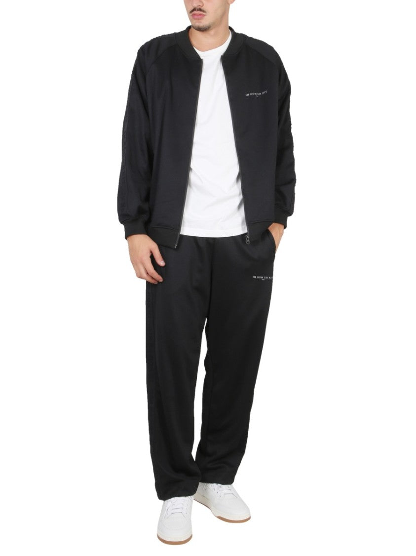 Ih Nom Uh Nit Ribbed Neck Zipper Closure Sports Jacket