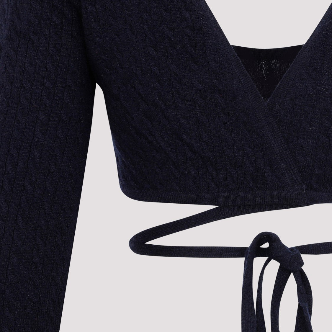 Patou Black Wrap Knitted Top