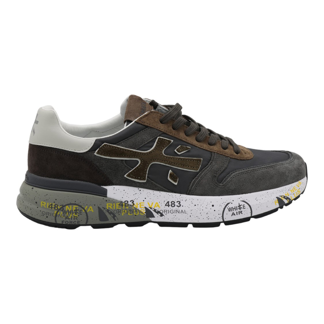 Premiata Dark Grey Brown Suede Urban Sneakers