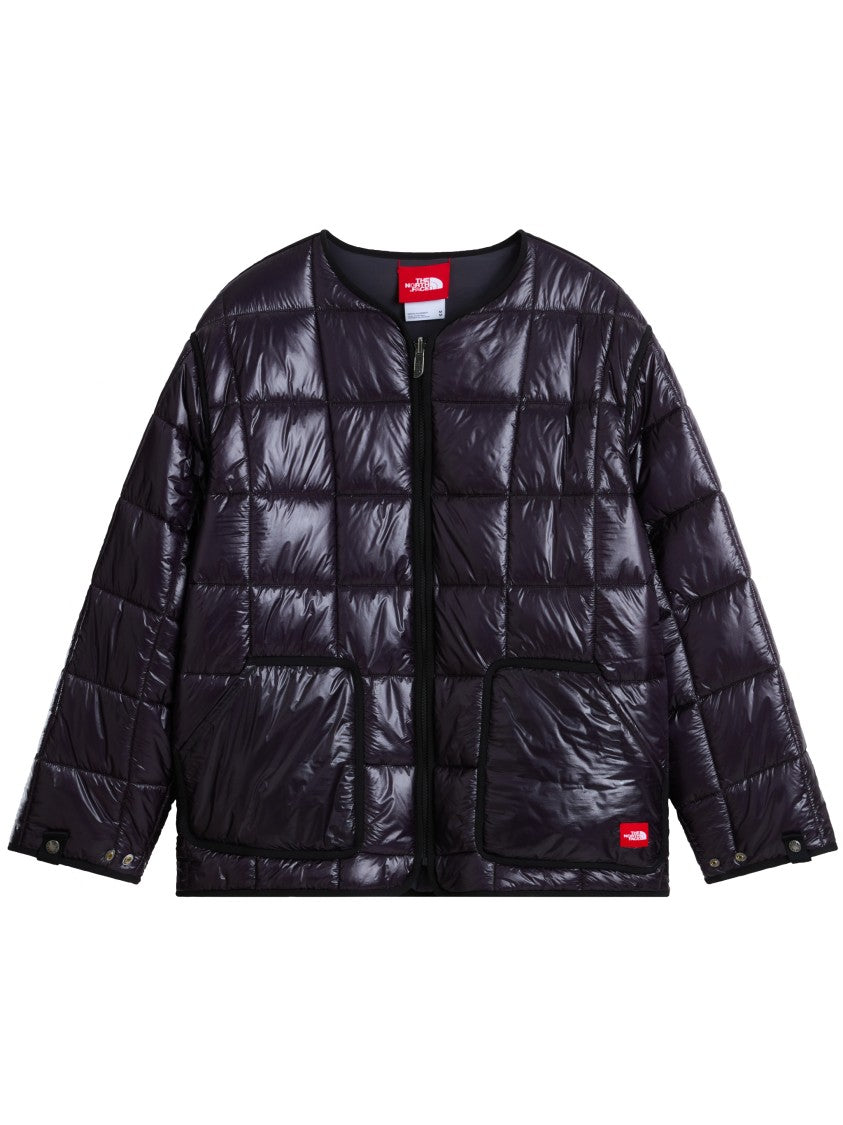The North Face Black Red Box Liner Quilted Grid Pattern Jacket