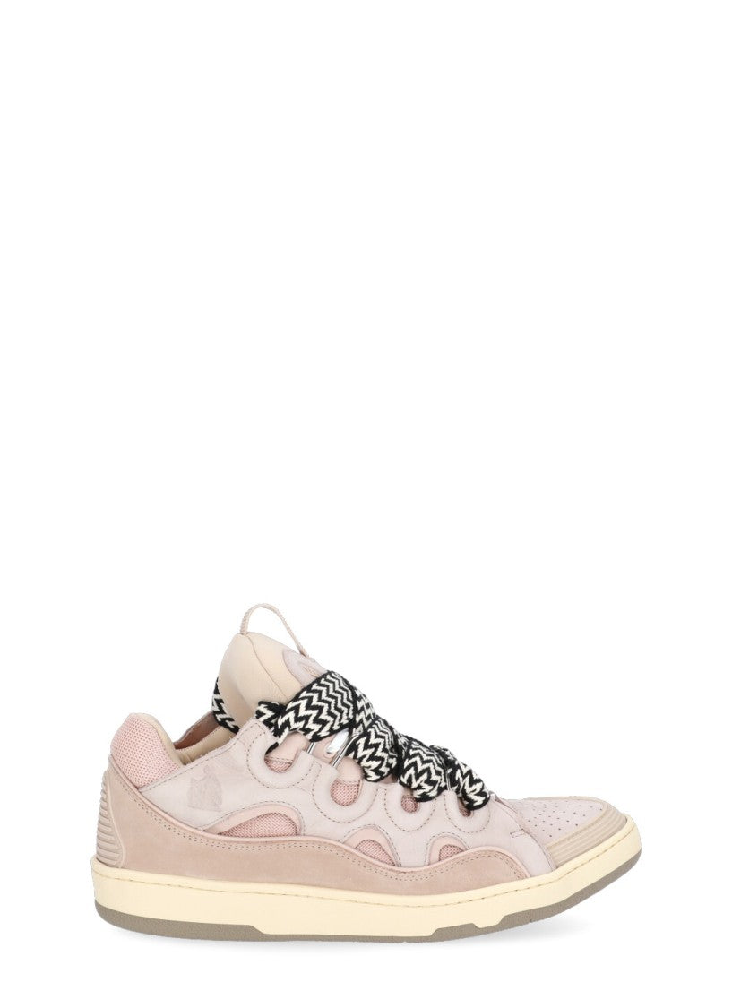 Lanvin Pink Curb Double Waxed Laces Sneakers