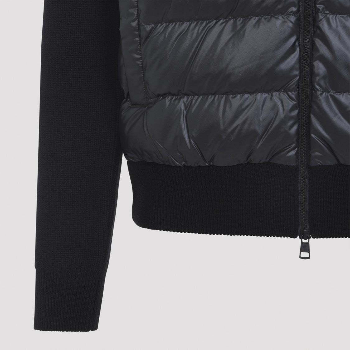 Moncler Wool Blend Casual Jacket With Quilted Front