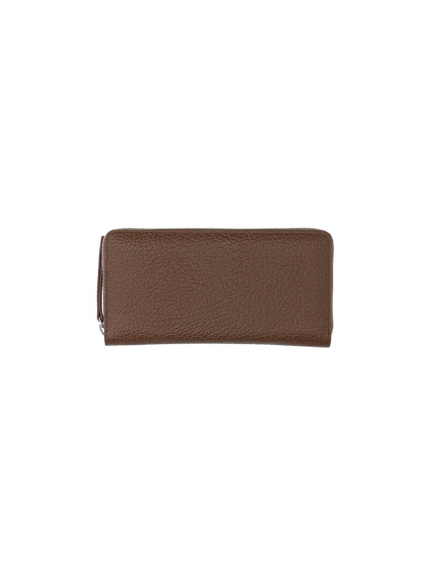 Maison Margiela Brown Four Stitches Textured Leather Wallet