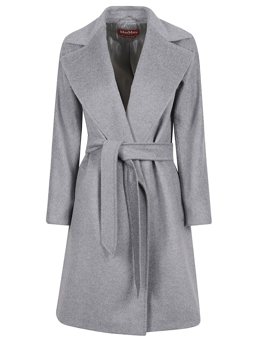 Max Mara Tailored Grey Virgin Wool Coat