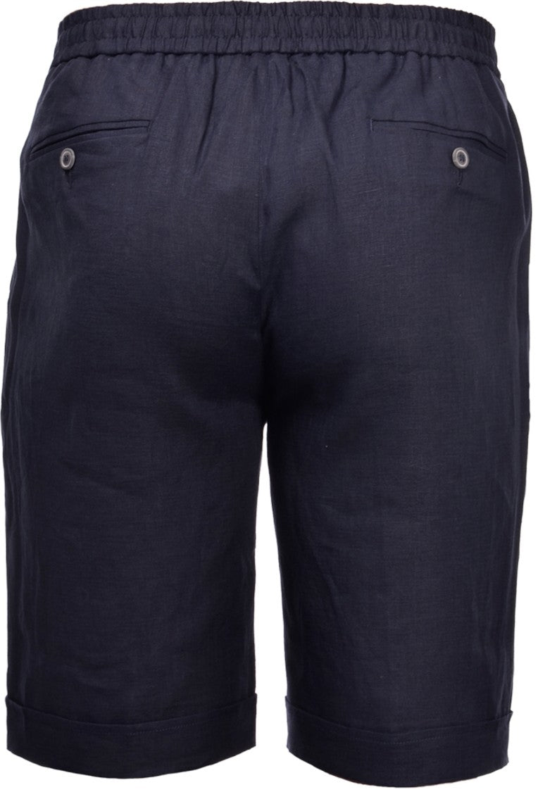 Paolo Fiorillo Capri Blue Linen Bermuda Shorts