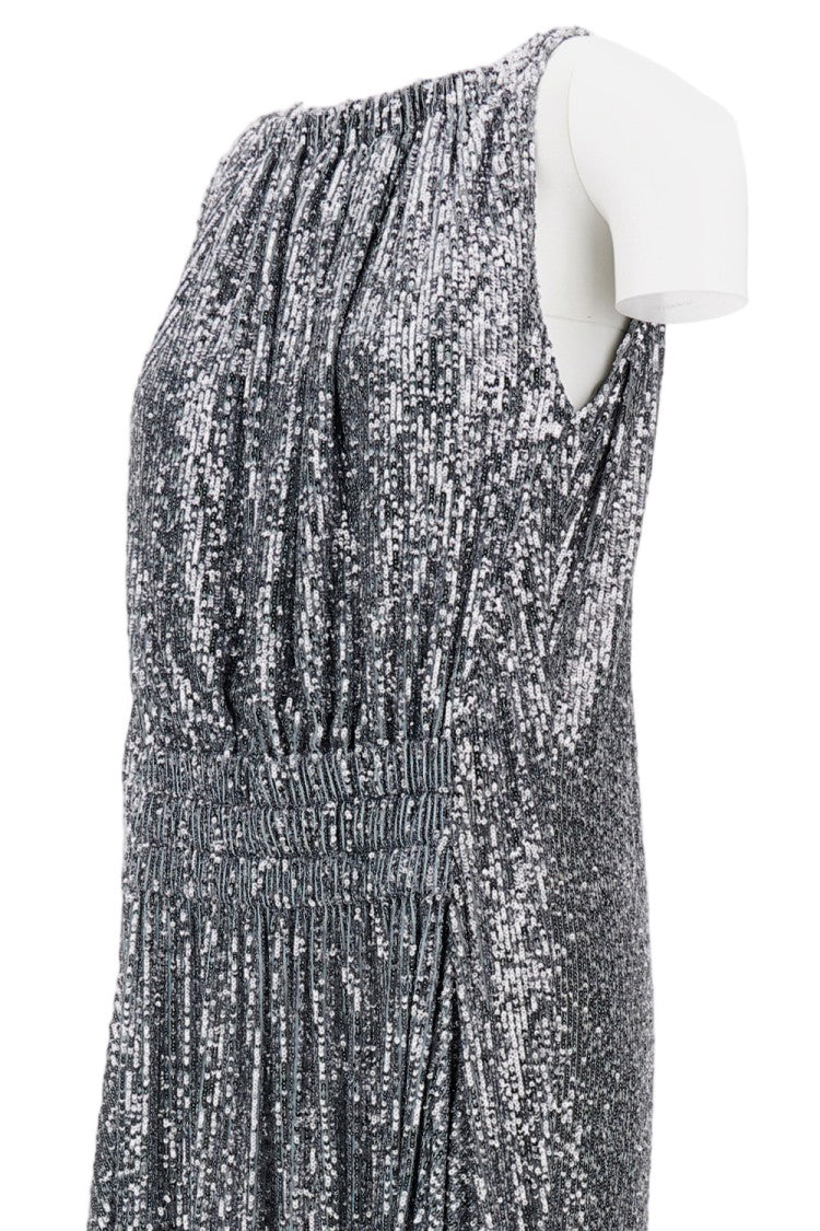 Rabanne Maxi Dress With Hem And Textured Finish
