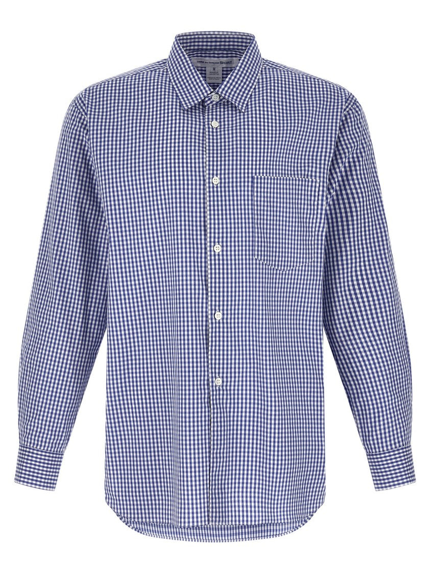 Comme Des Garçons Vichy Check Cotton Poplin Shirt With Mother-Of-Pearl Buttons