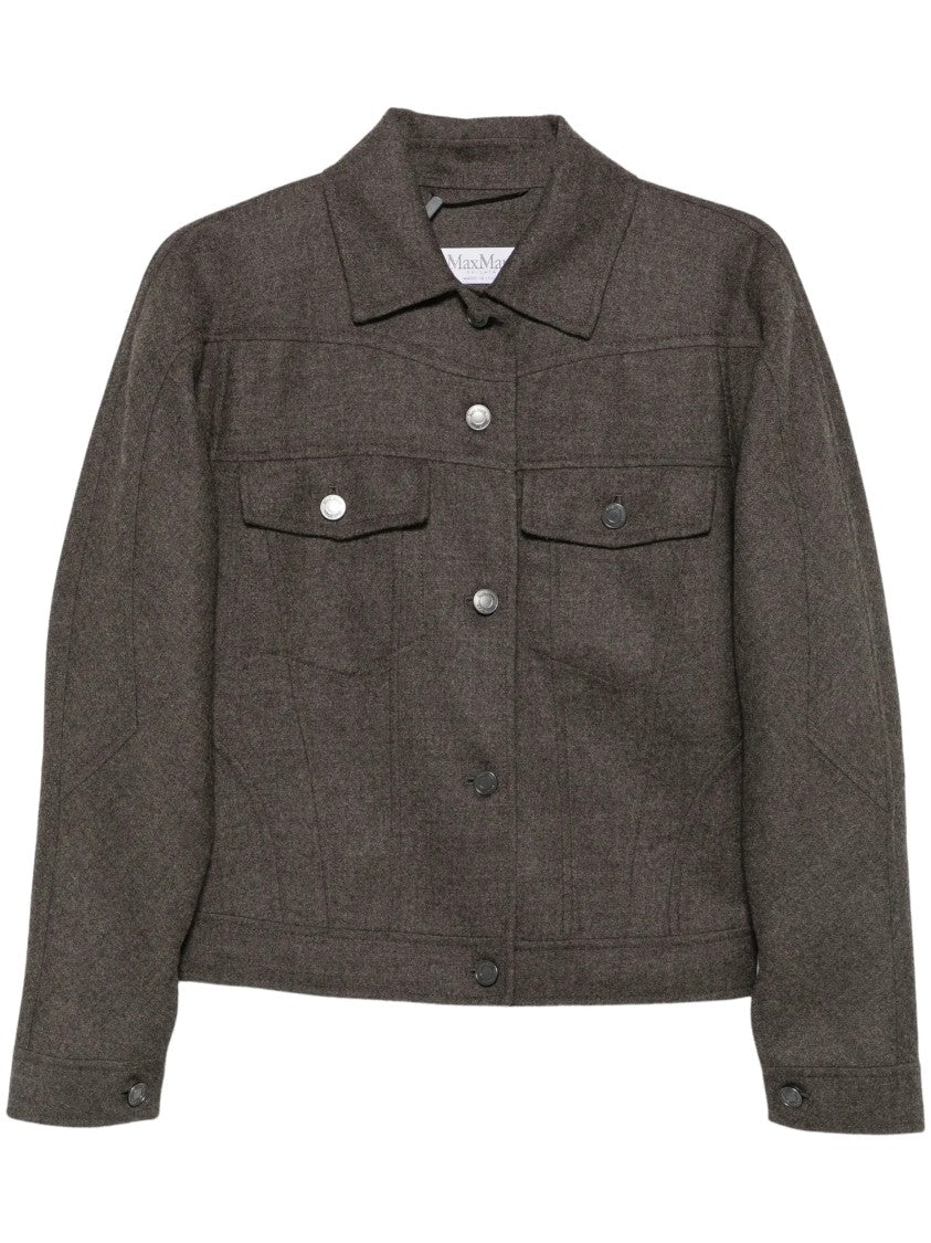 Max Mara Brown Single-Breasted Flap Pocket Jacket