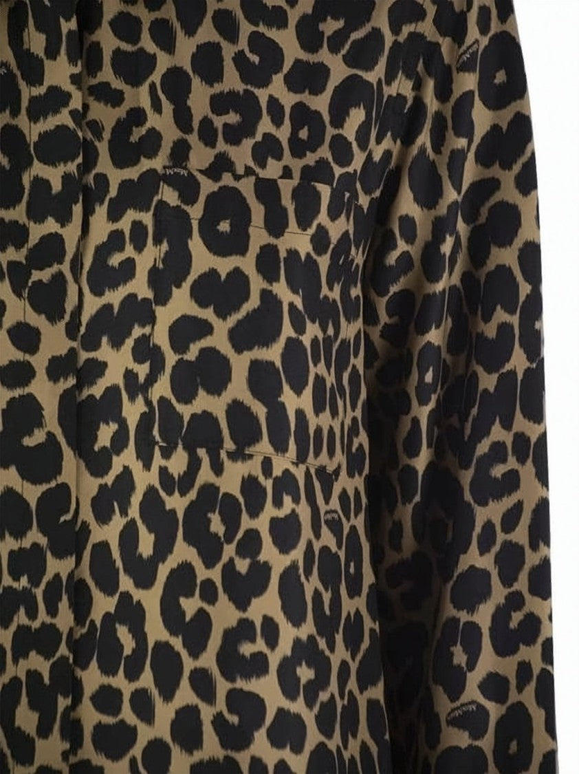 Max Mara Silk Leopard Print Blouse With Classic Collar