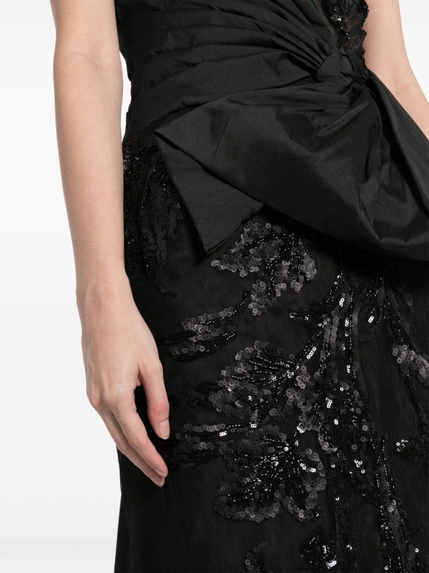 Saiid Kobeisy Tulle Strapless, Beaded Dress With A Taffeta Draping And Tail