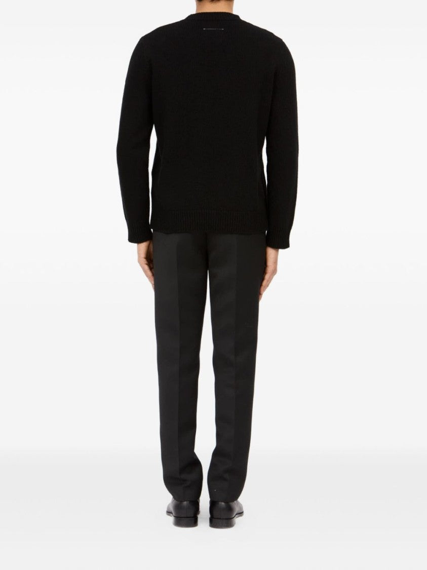 Mm6 By Maison Margiela Crew Neck Sweater With Metallic Stripe Detail