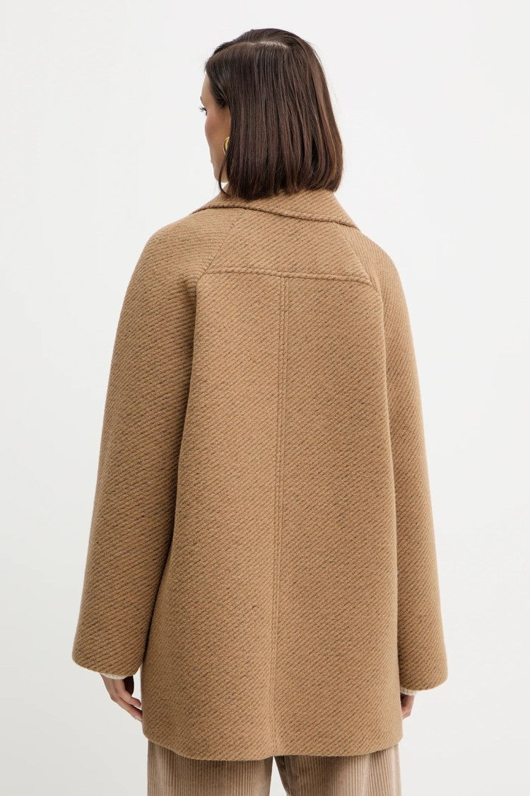Max Mara Classic Mid-Length Camel Coat With Double-Breasted Design