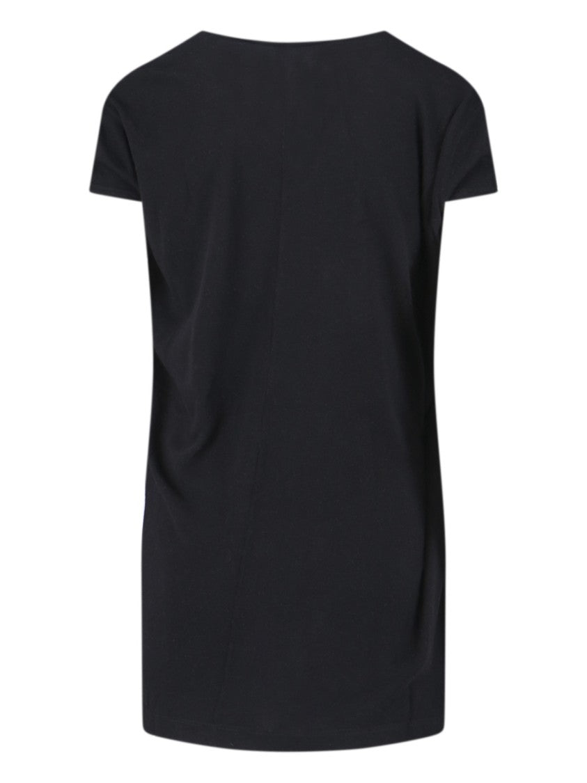 Rick Owens Asymmetric Draped T-Shirt – Black