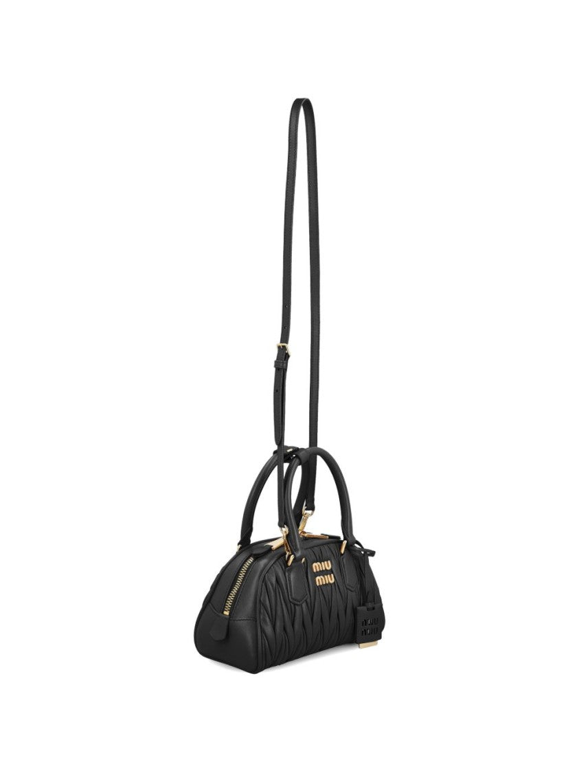 Miu Miu Black Arcadie Matelassé Nappa Shoulder Bag