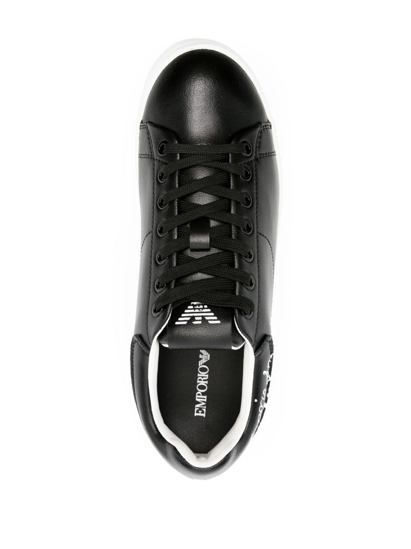 Emporio Armani Casual Black Leather Sneakers