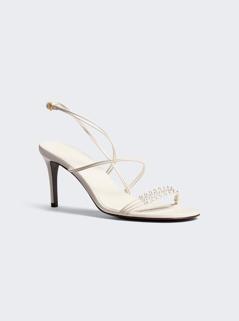 Khaite Loop Sandals With Beads Optic White