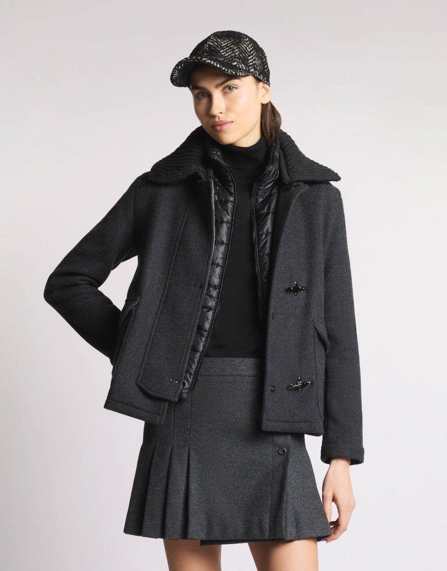 Fay Three-Hook Unlined Wool Jacket With Design