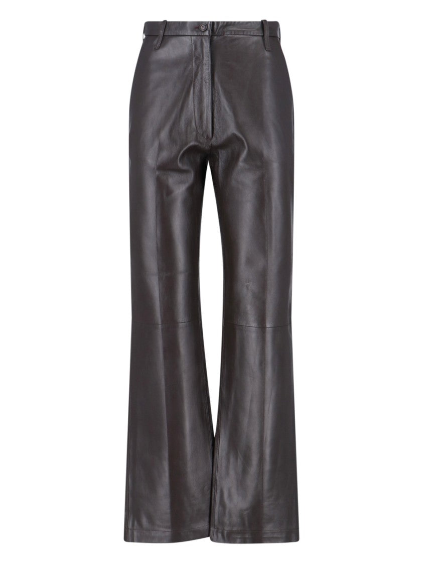 Novelle Tailored Brown Trousers With Straight Cut