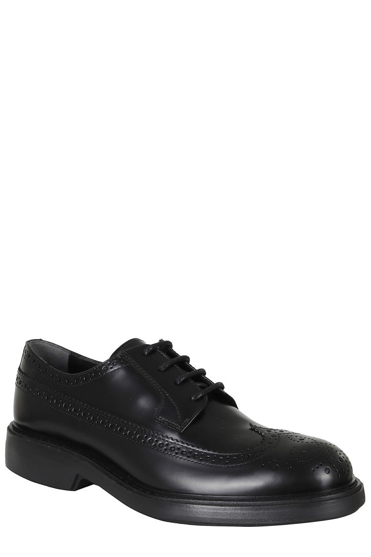 Hogan Black H704 Perforated Embellishments Leather Brogues