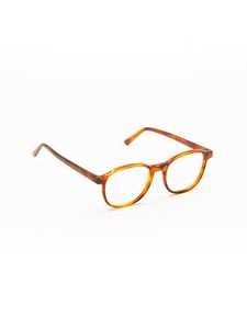Moli@Limo Brown Acetate Optical Frames With Classic Oval Shape And Transparent Accents