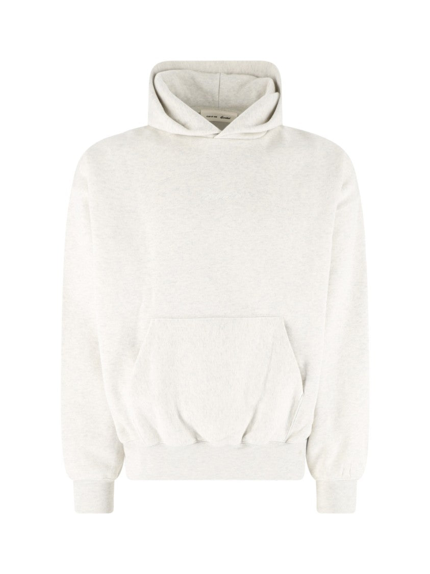 Fear Of God Essentials White Minimalist Kangaroo Pocket Hoodie Sweater