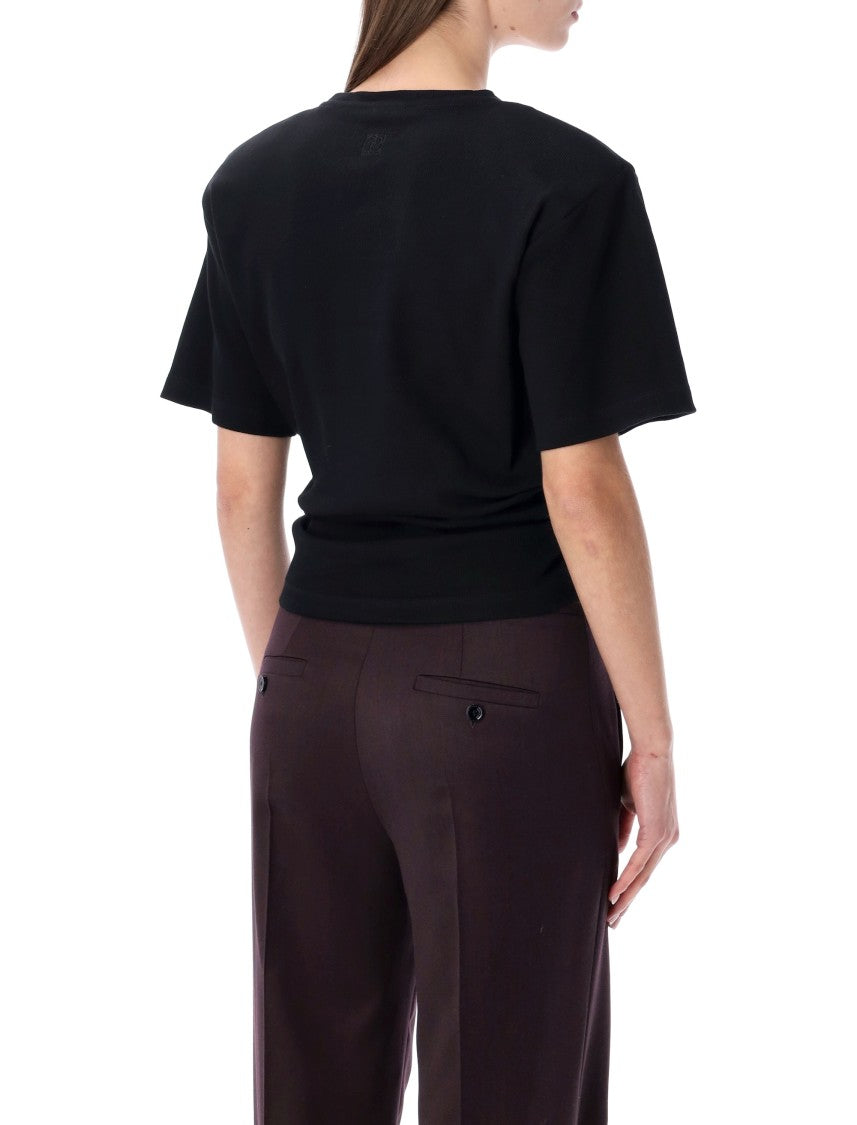 Magda Butrym Draped Short-Sleeve T-Shirt With Central Knot