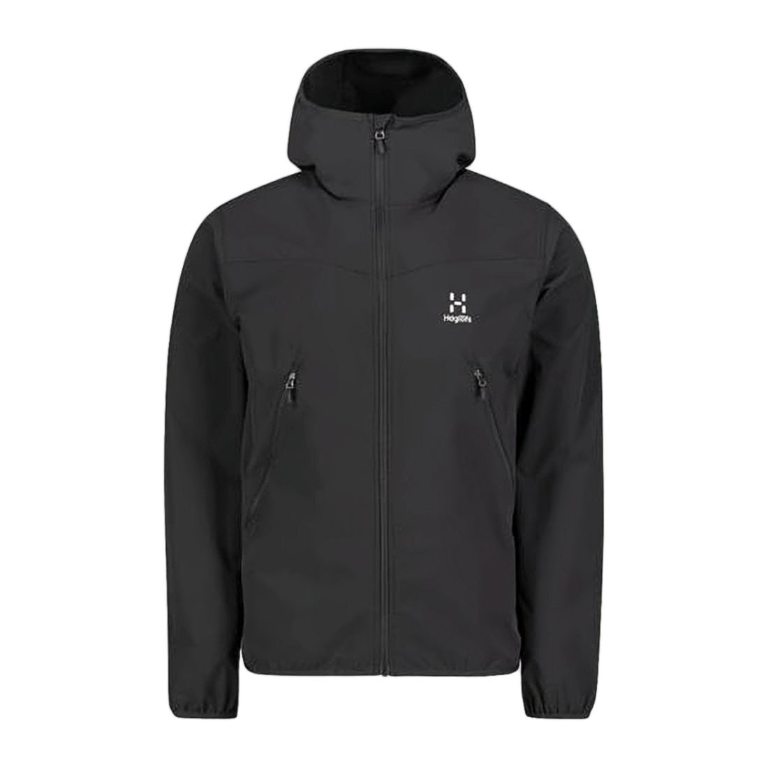 Haglöfs Minimalist Black Jacket With Front Zipper And Fitted Hood