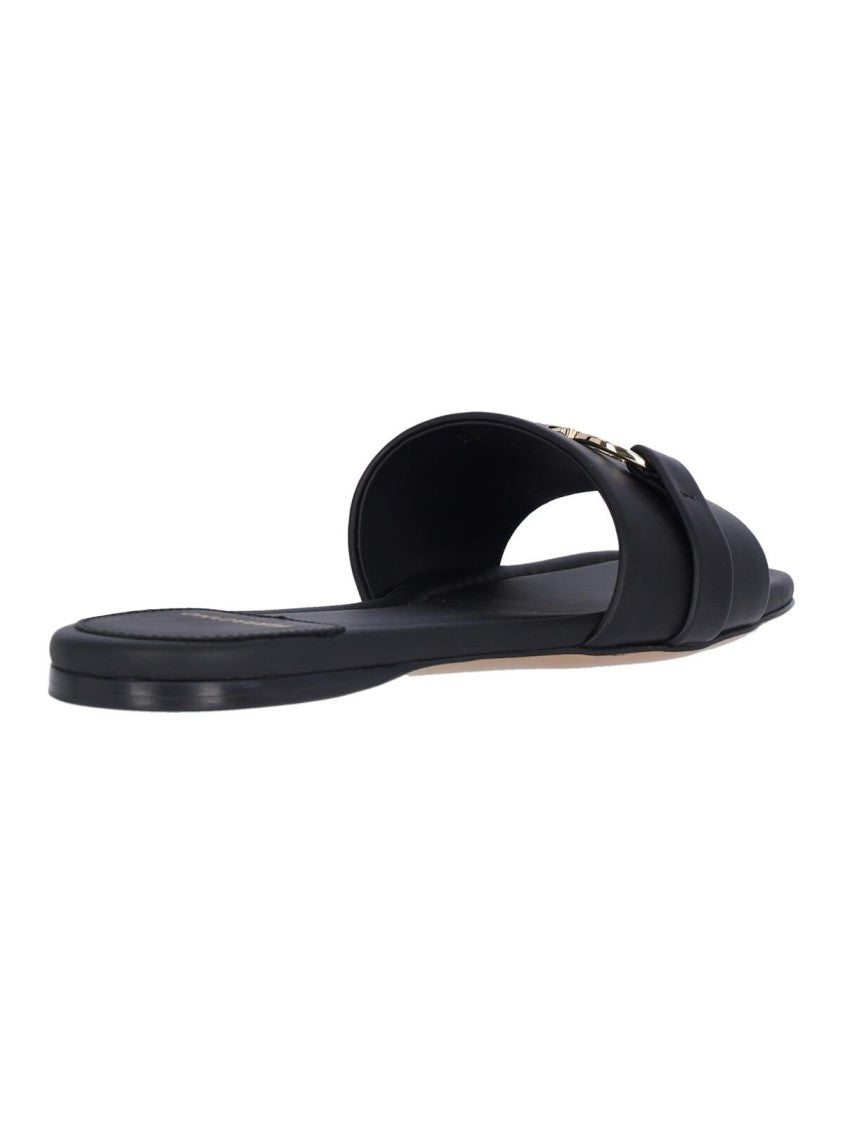 Ferragamo Slide Sandals With Gold-Tone Metal Hardware