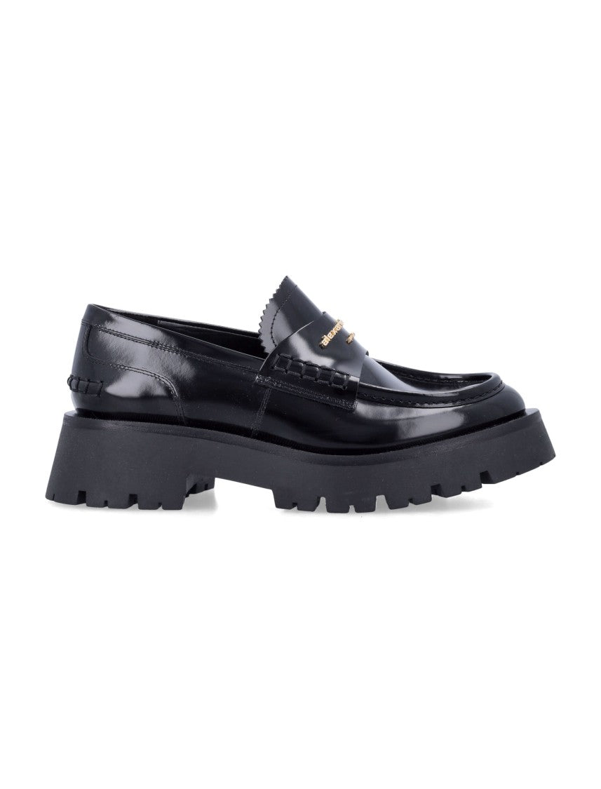 Alexander Wang Carter Mid-Heel Leather Loafers