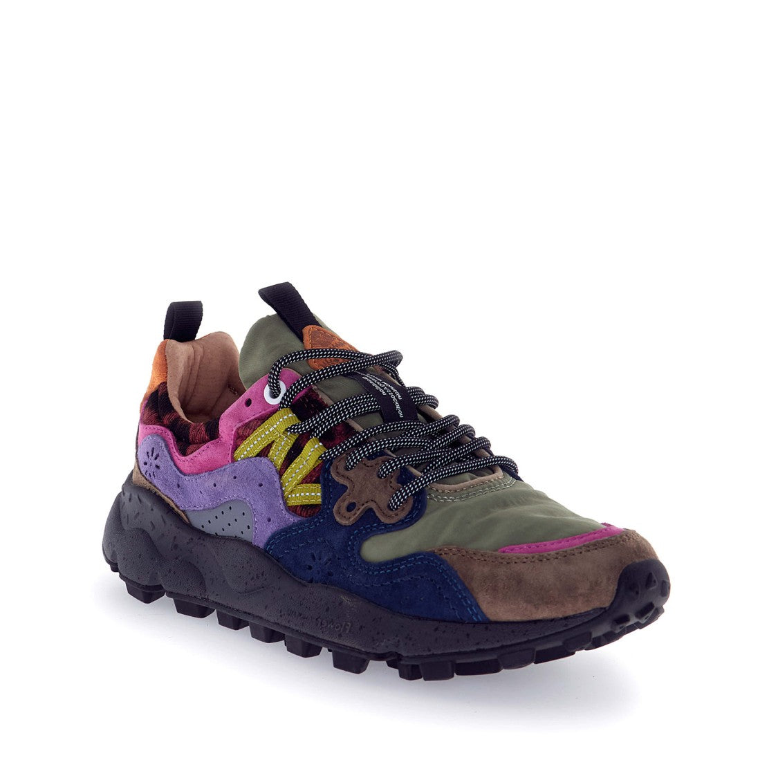 Flower Mountain Yamano Sneakers - Olive Green/Brown/Blue/Lilac