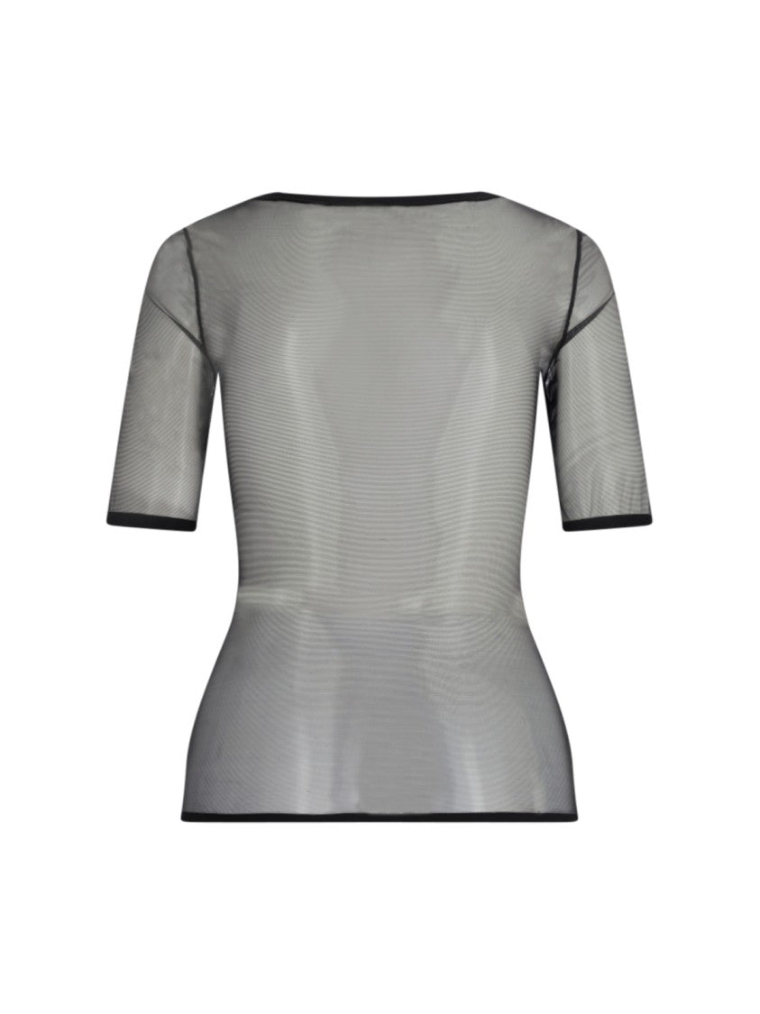 Nensi Dojaka Semi-Transparent Top – Black