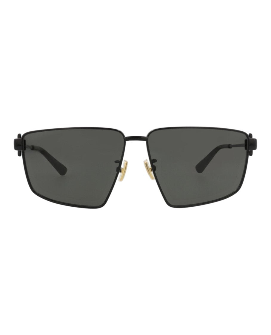 Bottega Veneta Square-Frame Metal Sunglasses With Designer Case
