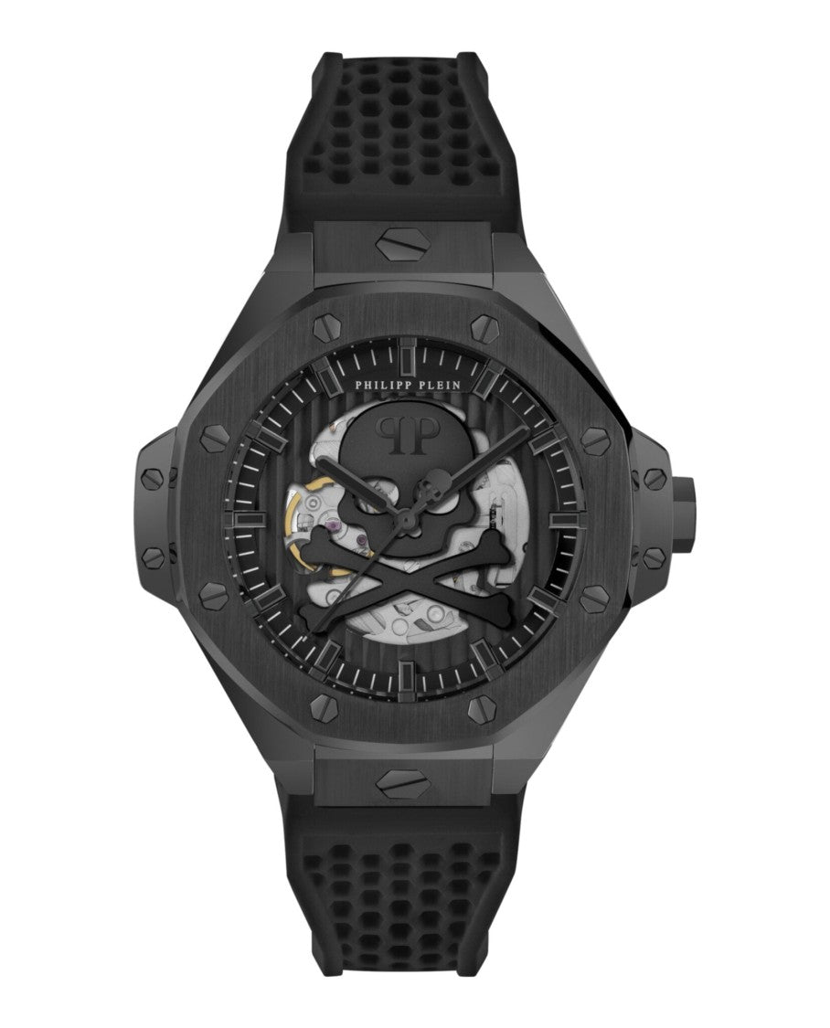Philipp Plein Black Skeleton Dial Automatic Watch With Ip Case