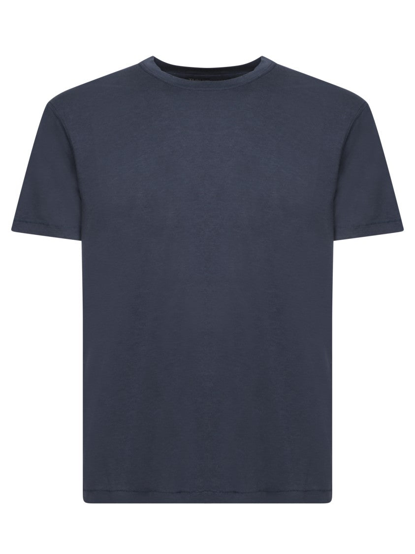 Tom Ford Crew Neck Blue T-Shirt With Short Sleeves