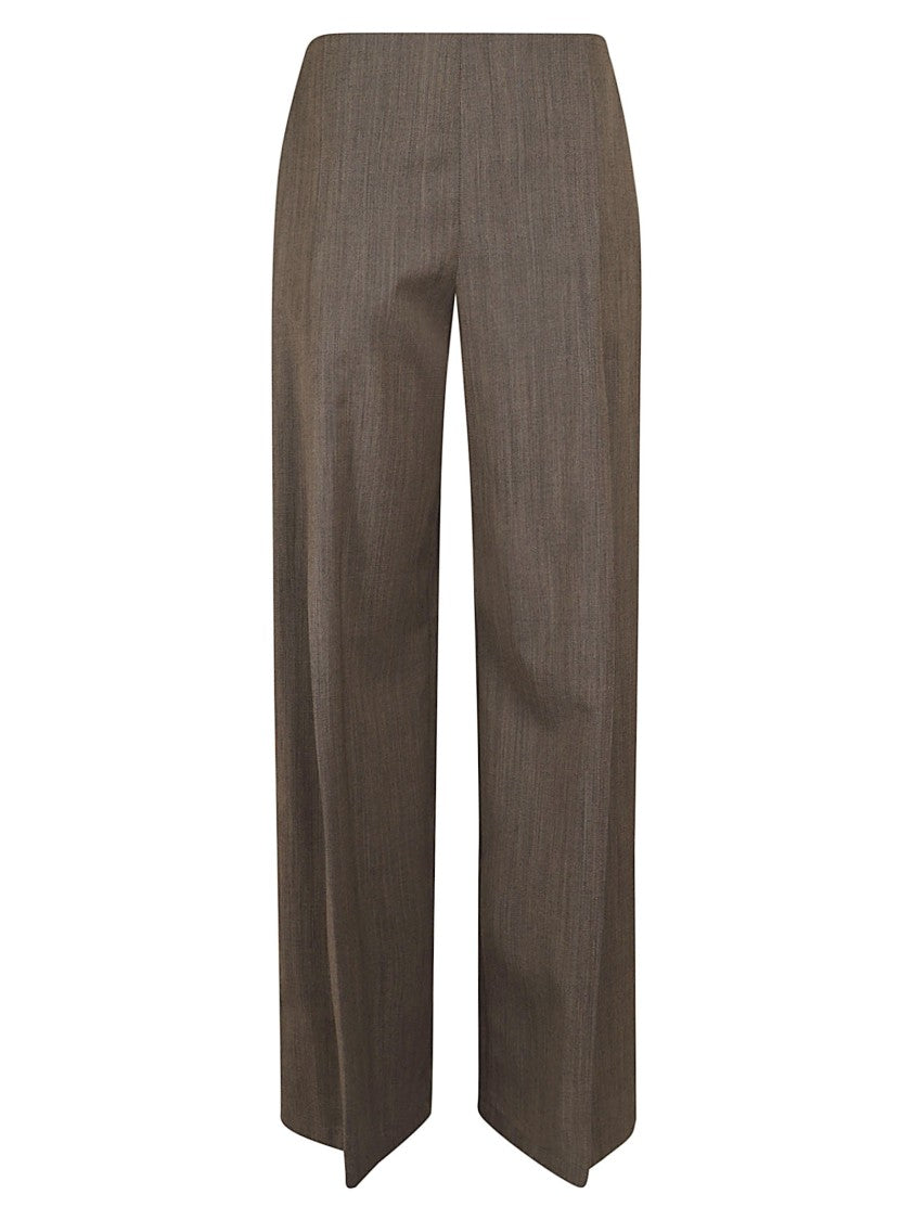 Emporio Armani Wide-Leg Tailored Trousers With Melange Effect