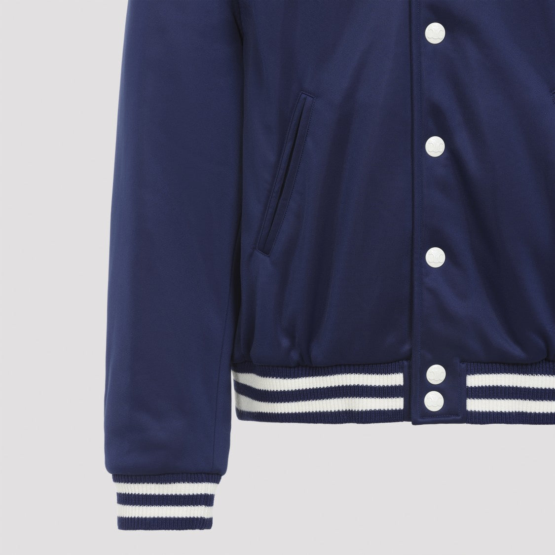 Celine Navy And Ecru Teddy Jacket With Classic Collar